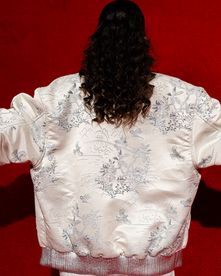 ‘Vanguard’ Printed Jacquard and Leather Trimmed Jacket