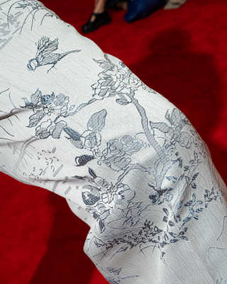 ‘Vanguard’ Printed Jacquard and Leather Trimmed  Trousers