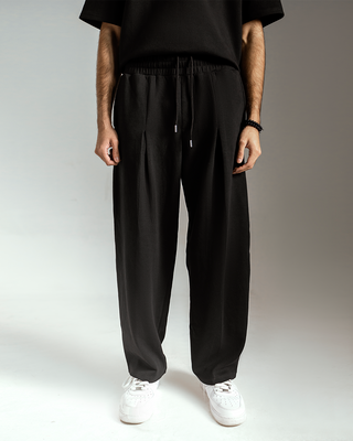 Heavy Interlock Cotton Sweatpants (Black)