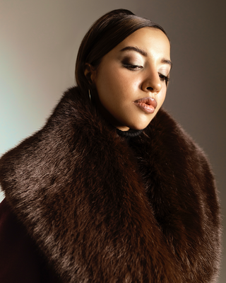 Burgundy Majesty Coat with Faux Fur Trim