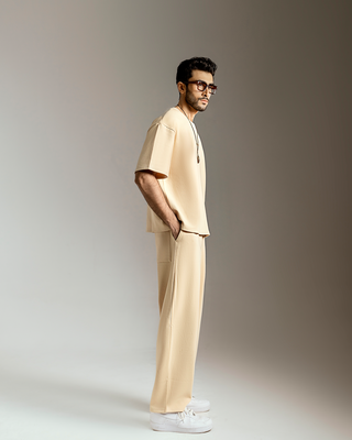 Heavy Interlock Cotton T-Shirt (Stone)
