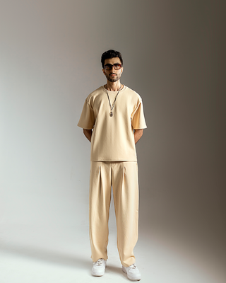 Heavy Interlock Cotton T-Shirt (Stone)