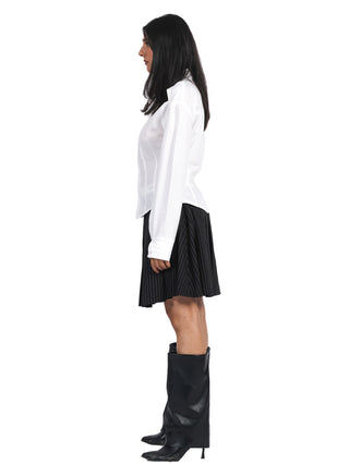 Women’s Cotton Poplin Shirt with Shoulder Cutouts