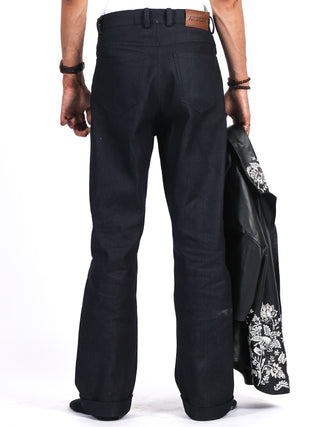Men’s Dark Blue Selvedge Denim Straight Leg Jeans