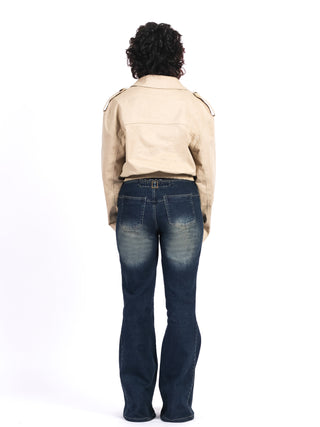 Sand Cotton Twill Short Jacket