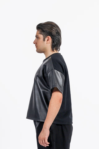 Sculptor's Leather and Wool T-Shirt