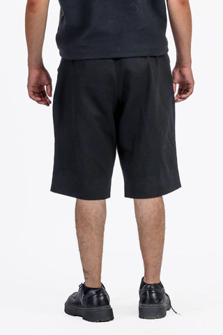 Sculptor's Leather Panelled Denim Shorts